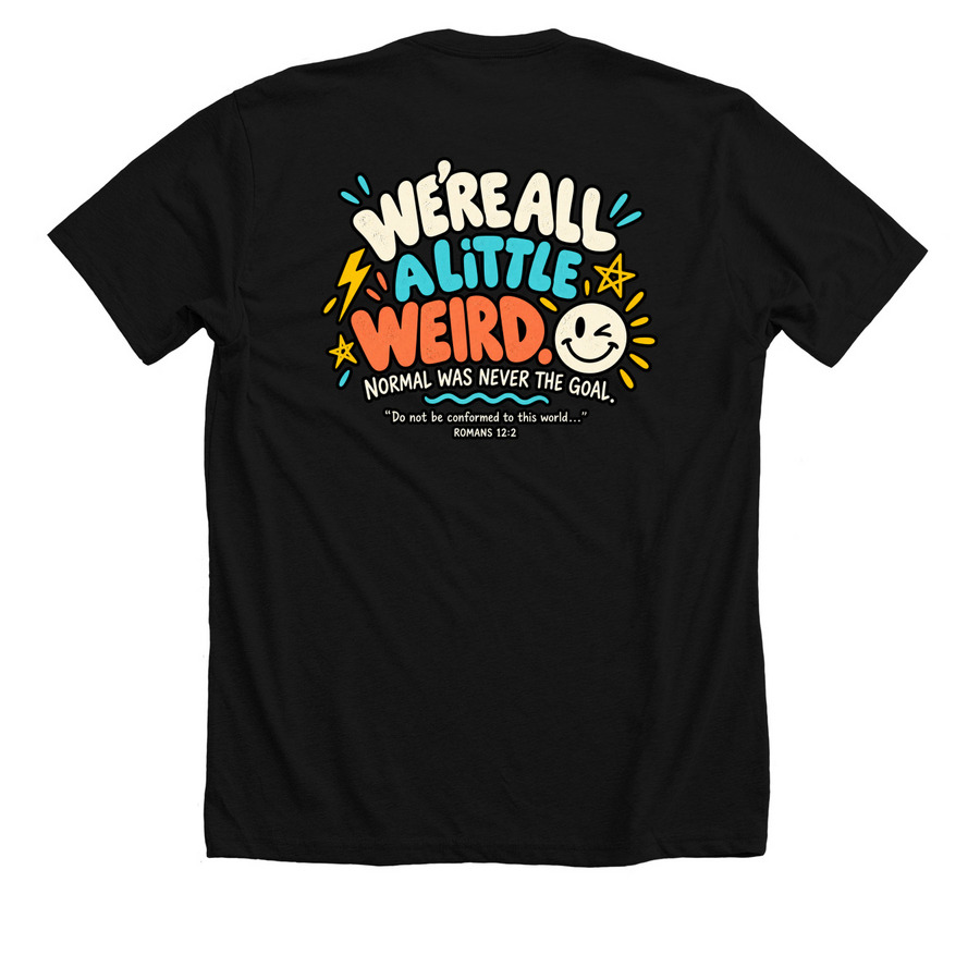 A little Weird, a Solid Black Blend Premium Unisex Tee (back-view)