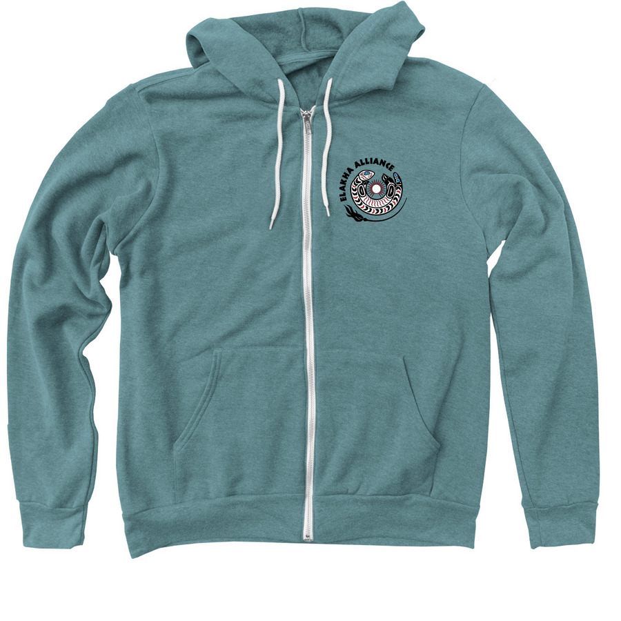 Elakha Alliance Zip-Up Hoodies, a Heather Deep Teal Zip Up Hoodie
