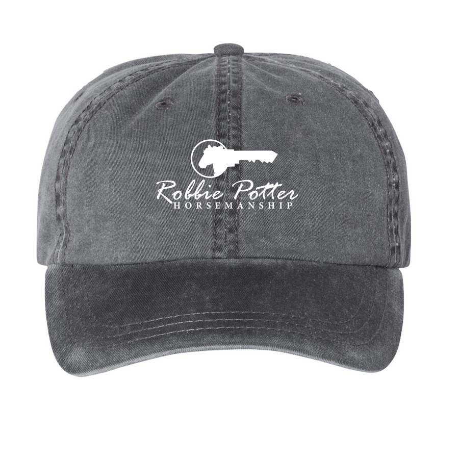 RPH Logo Caps, a Black Printed Pigment Dye Baseball Cap