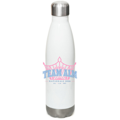 ALM Nationals Water Bottle, a White Stainless Steel Water Bottle
