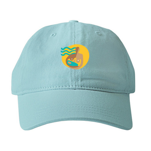 Milk Bank Hats without Text, a Aqua Printed Pigment Dye Baseball Cap