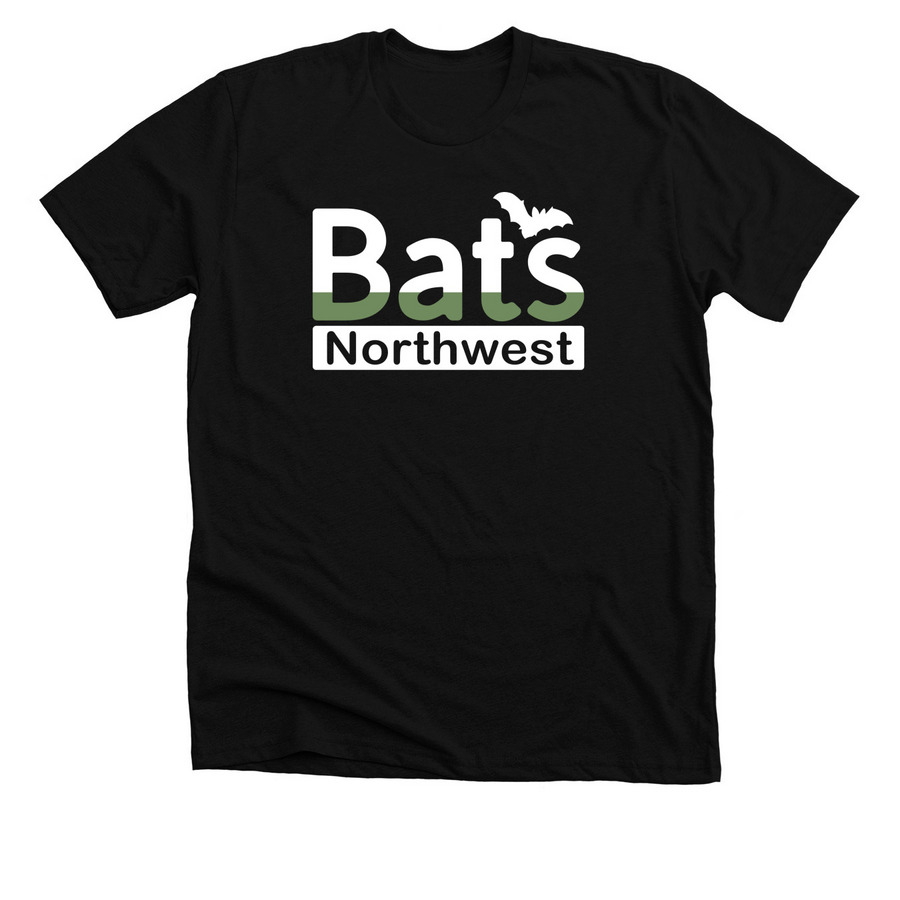 Bats Northwest Logo (Nocturnal), a Solid Black Blend Premium Unisex Tee