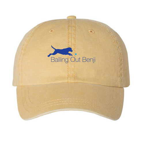Hats, a Mustard Printed Pigment Dye Baseball Cap