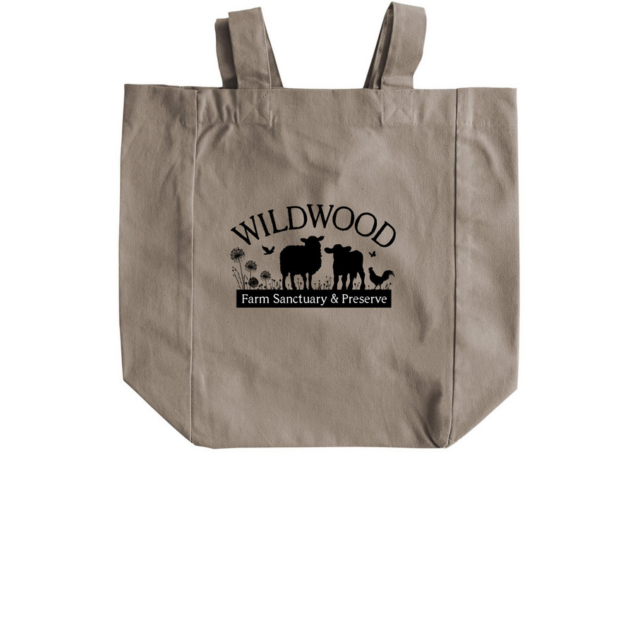 Love, Valentino Tote&nbsp;, a Pumice Recycled Cotton Tote Bag (back-view)