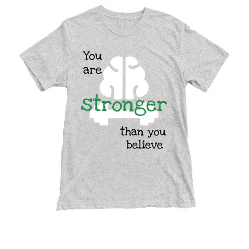 Stronger, a Heather White Triblend Unisex Tee