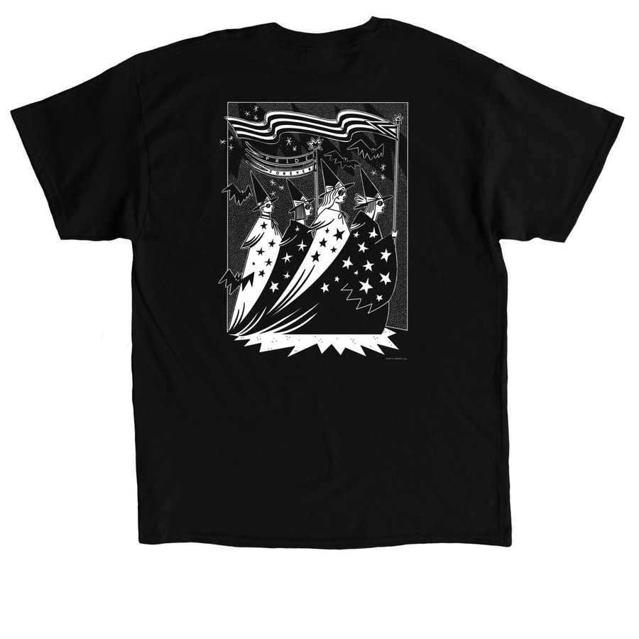 PRIDE FOREVER III (white design on back), a Black Classic Unisex Tee (back-view)