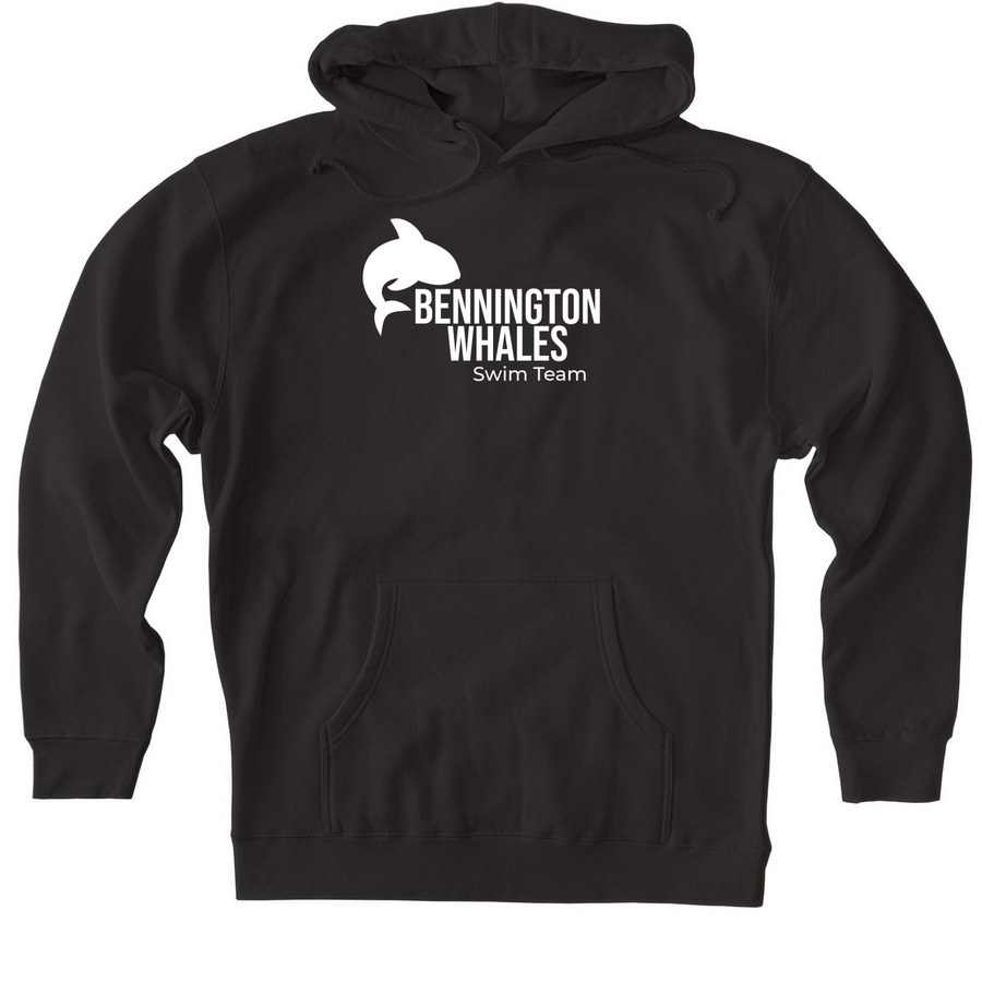 2026 Bennington Whales Swim Team Fundraiser, a Black Heavyweight Pullover Hoodie