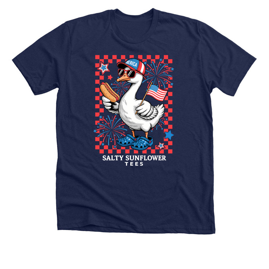 Freedom Goose, a Solid Navy Blend Premium Unisex Tee