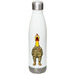 Captain Chicken, a White Stainless Steel Water Bottle