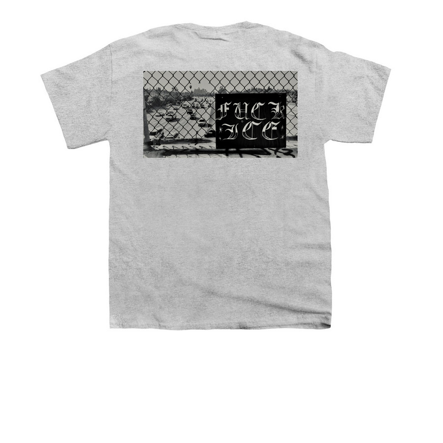 Fuck ICE, a Sport Grey Youth Unisex Tee (back-view)
