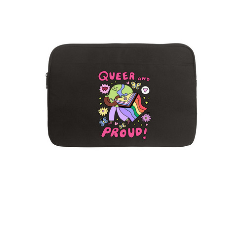 Queer and proud&nbsp;, a Black Canvas Laptop Sleeve