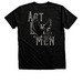 Act Like Men, a Black Heather Premium Unisex Tee (back-view)