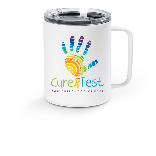 CureFest - Travel Mug, a White Stainless Steel Travel Mug
