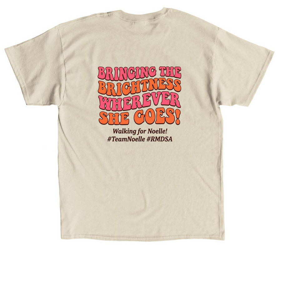 RMDSA Walk 2026- Noelle's Sunshine Crew, a Sand Classic Unisex Tee (back-view)