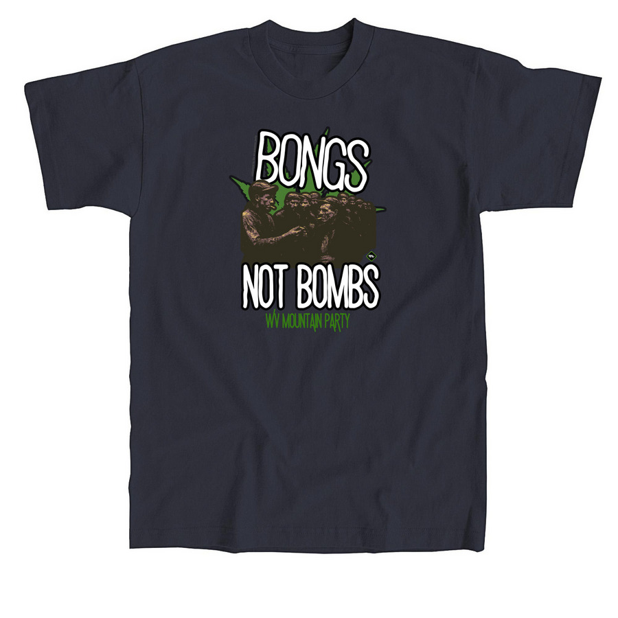? Not Bombs, a Navy Union Made Unisex Tee
