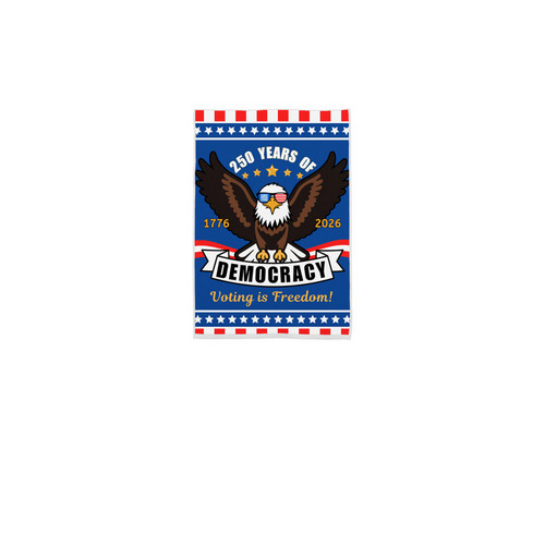 250 years of democracy yard flags&nbsp;, a White 12" x 18" Yard Flag