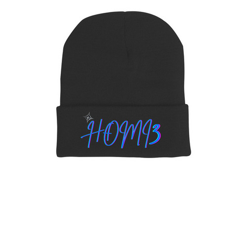 Homi3 Beanies&nbsp;, a Black Printed Cuffed Beanie