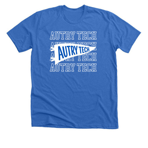 Autry Tech Banner Flag - White, a Heather True Royal Premium Unisex Tee