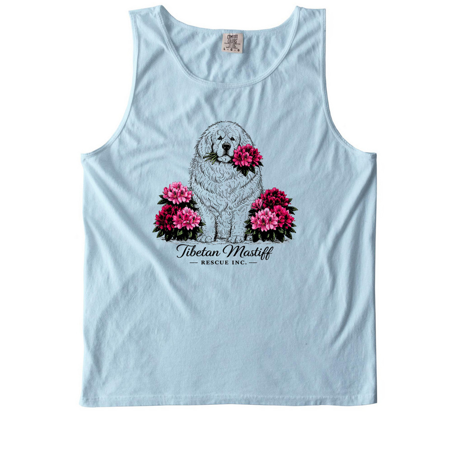 Rhododendron, a Chambray Comfort Colors Tank Top