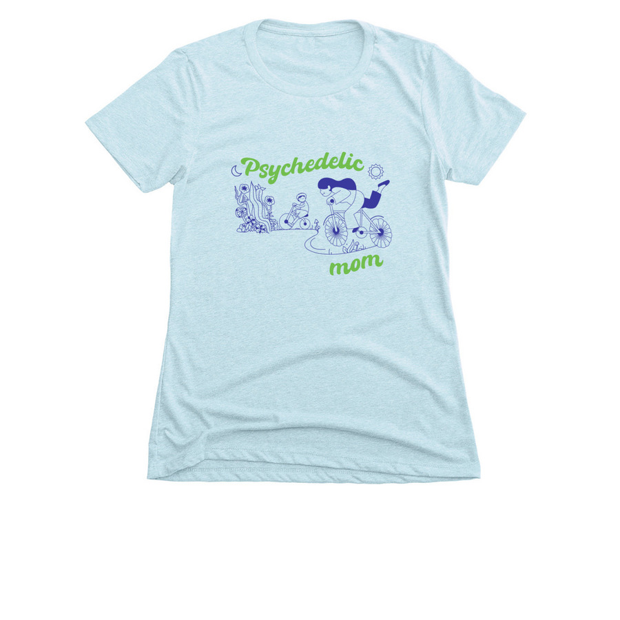 Psychedelic Mom, a Ice Blue Women's Slim Fit Tee