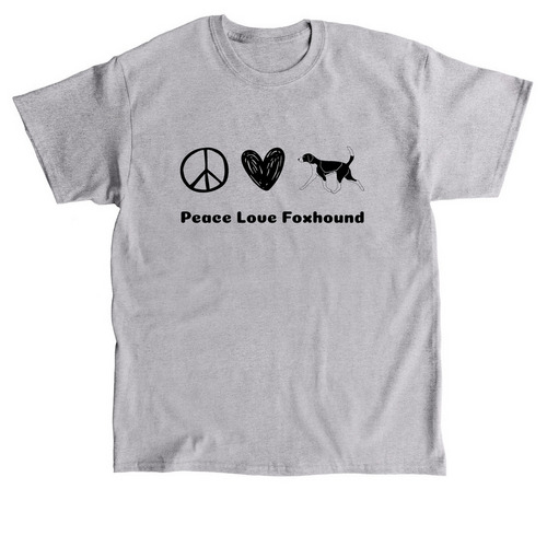 Peace Love Foxhound, a Sport Grey Classic Unisex Tee