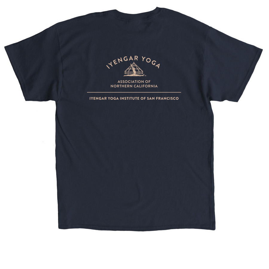 Geeta Iyengar Practice Tee, a Navy Classic Unisex Tee (back-view)