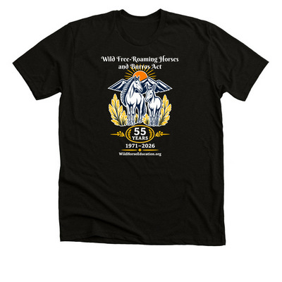 55 Years: Wild Horses and Burros, a Black Heather Premium Unisex Tee