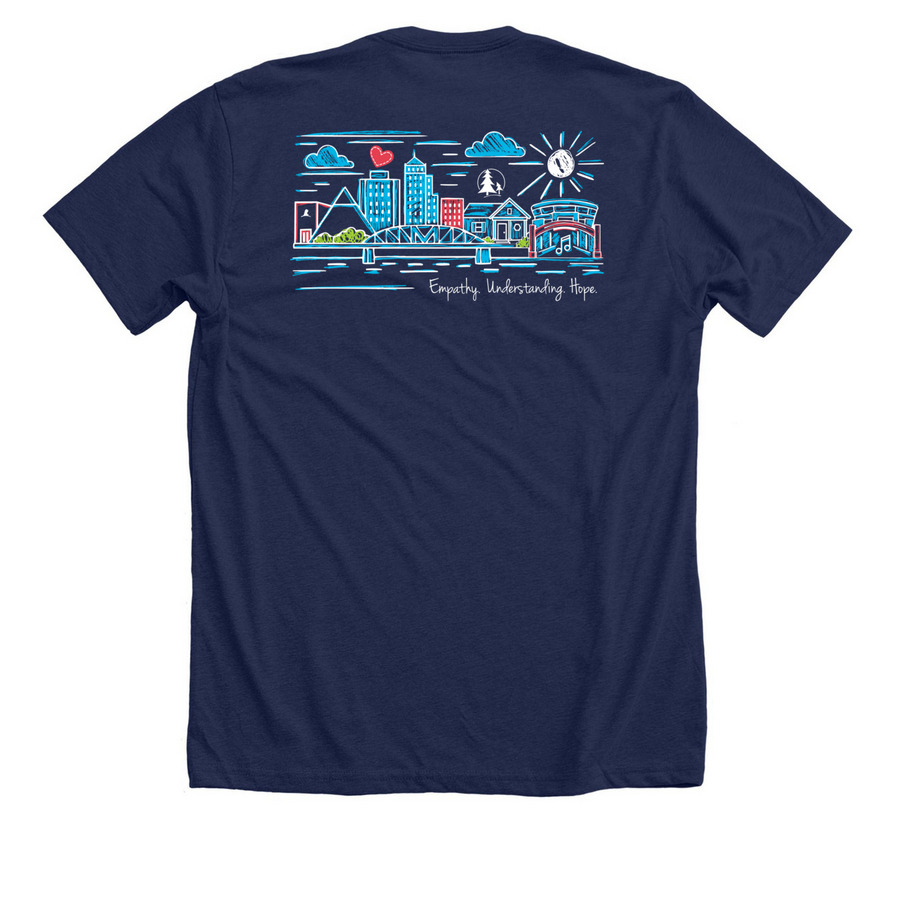 FSF x Le Bonheur, a Solid Navy Blend Premium Unisex Tee (back-view)