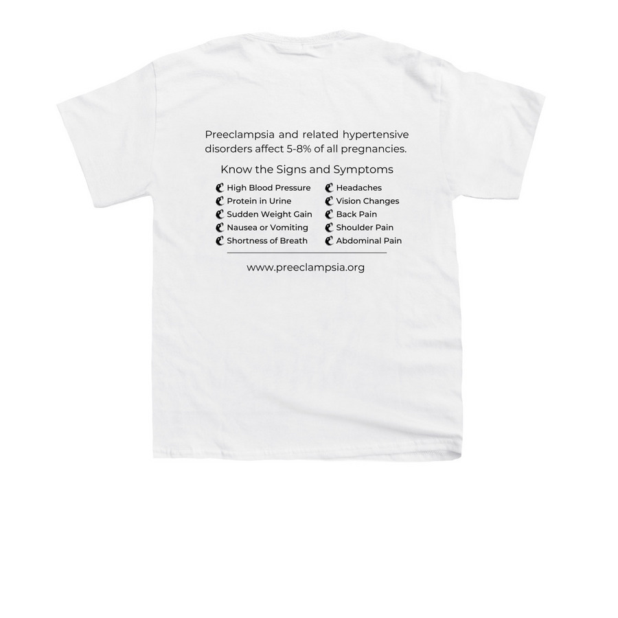 2026 Promise Walk for Preeclampsia, a White Youth Unisex Tee (back-view)