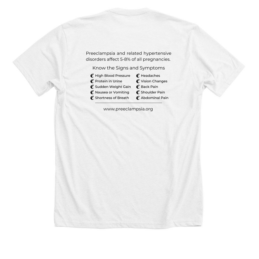 2026 Promise Walk for Preeclampsia, a Solid White Blend Premium Unisex Tee (back-view)