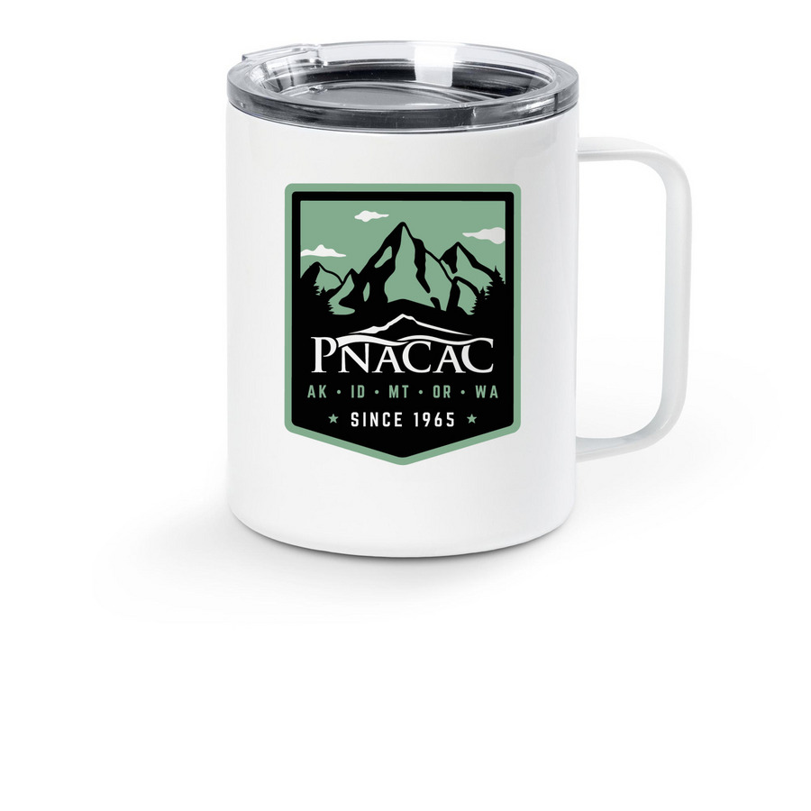 PNACAC Travel Mug - Patch Design, a White Stainless Steel Travel Mug