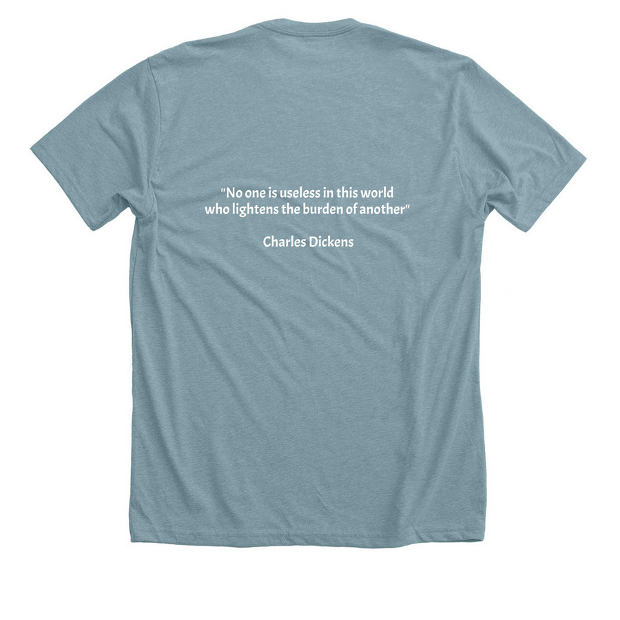 Chicago 5K- Doctors Without Borders, a Heather Blue Lagoon Premium Unisex Tee (back-view)