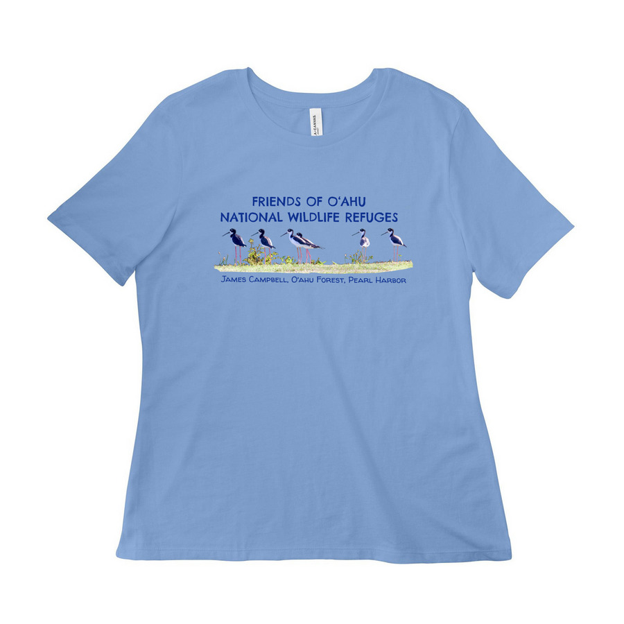 Celebrating O?ahu National Wildlife Refuges, a Carolina Blue Women?s Relaxed Cotton Tee