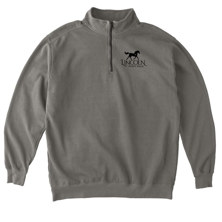 Lincoln Pony Pals Summer Program&nbsp;, a Grey Comfort Colors Quarter Zip Pullover