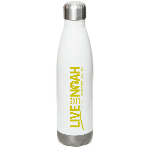 Live Like Noah Water Bottle, a White Stainless Steel Water Bottle