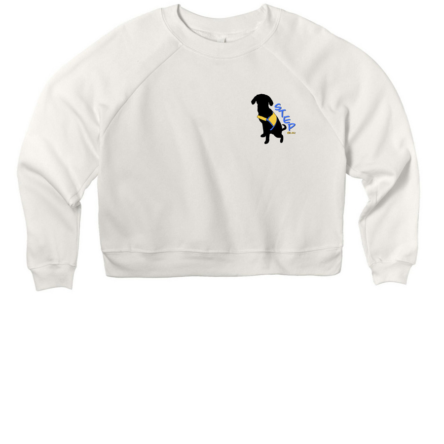 STEP@LSU 25-26 Merch, a Vintage White Women's Premium Cropped Raglan Sweatshirt