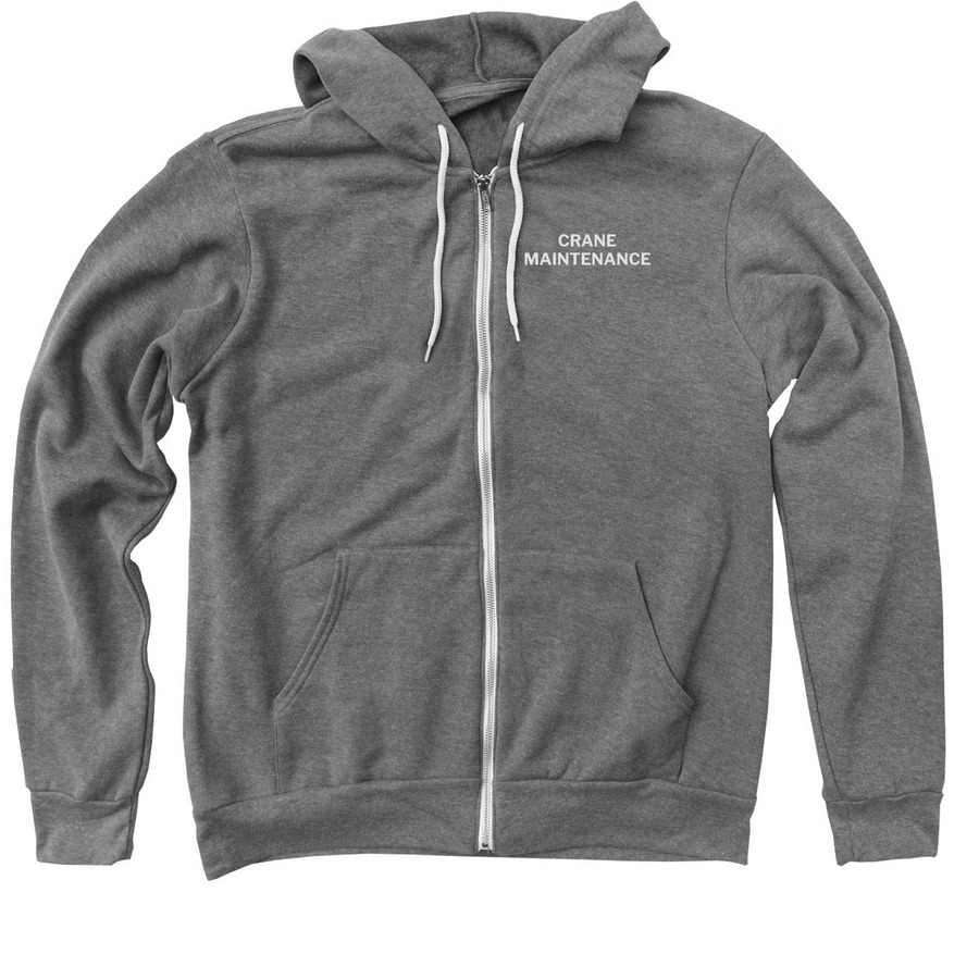 Crane Maintenance 24/25 Apparel, a Deep Heather Zip Up Hoodie