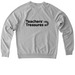 Support Your Local Teachers, a Granite Grey Heather Allmade Organic French Terry Crewneck Sweatshirt (back-view)