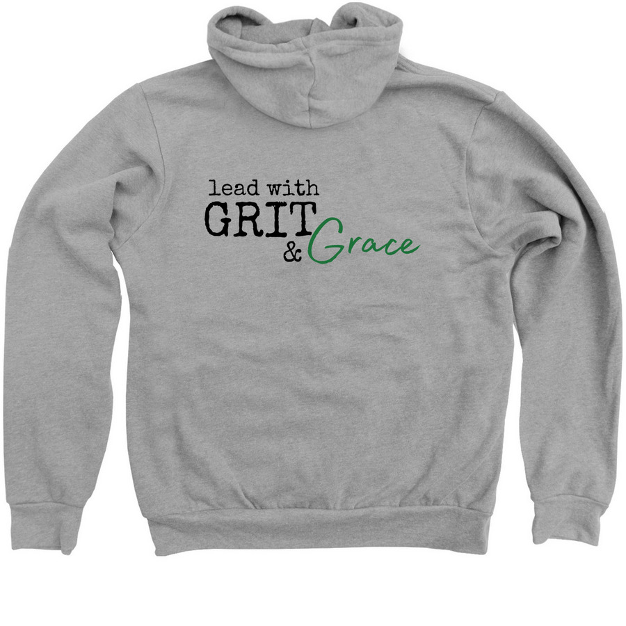 PiP Year 34, a Athletic Heather Zip Up Hoodie (back-view)