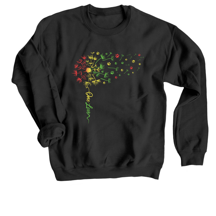 One Love Dog Rescue Dandelion&nbsp;, a Black Crewneck Sweatshirt