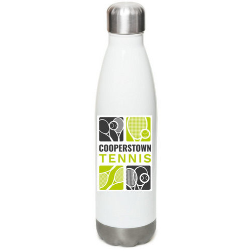 Coop Tennis Water Bottle, a White Stainless Steel Water Bottle