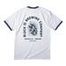The Hop Collection ? Dark Logo, a White/ Navy Cotton Ringer Tee (back-view)