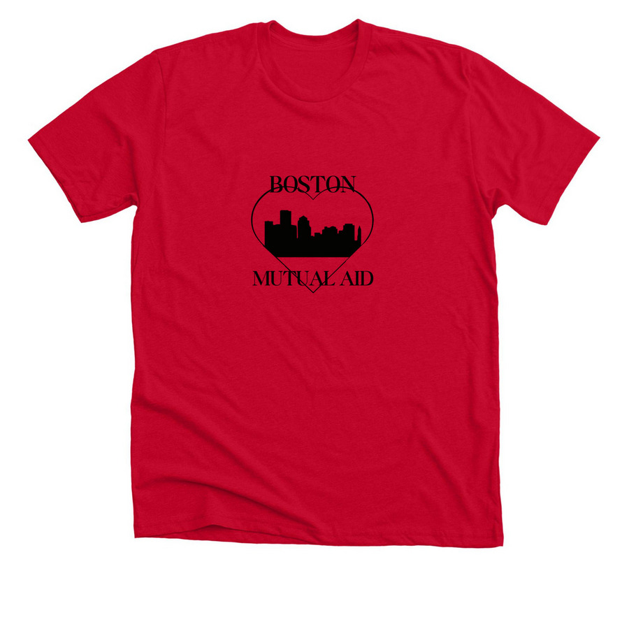 Boston Mutual Aid Attire, a Solid Red Blend Premium Unisex Tee