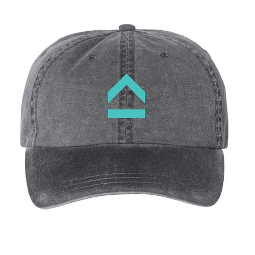 Homebase Hat, a Black Printed Pigment Dye Baseball Cap