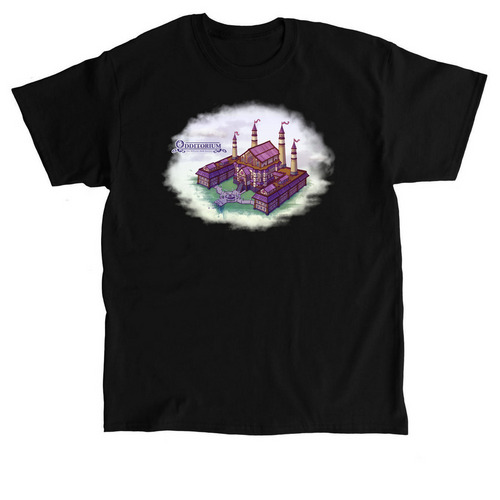 Odditorium Main Building T-Shirt, a Black Classic Unisex Tee