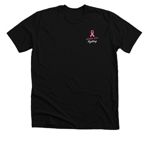 Never Stop Fighting, a Solid Black Blend Premium Unisex Tee
