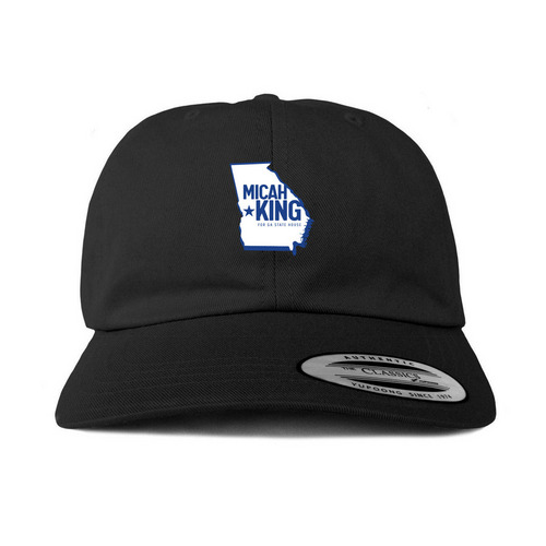Micah King White Logo Baseball Cap&nbsp;, a Black Printed Classic Baseball Cap