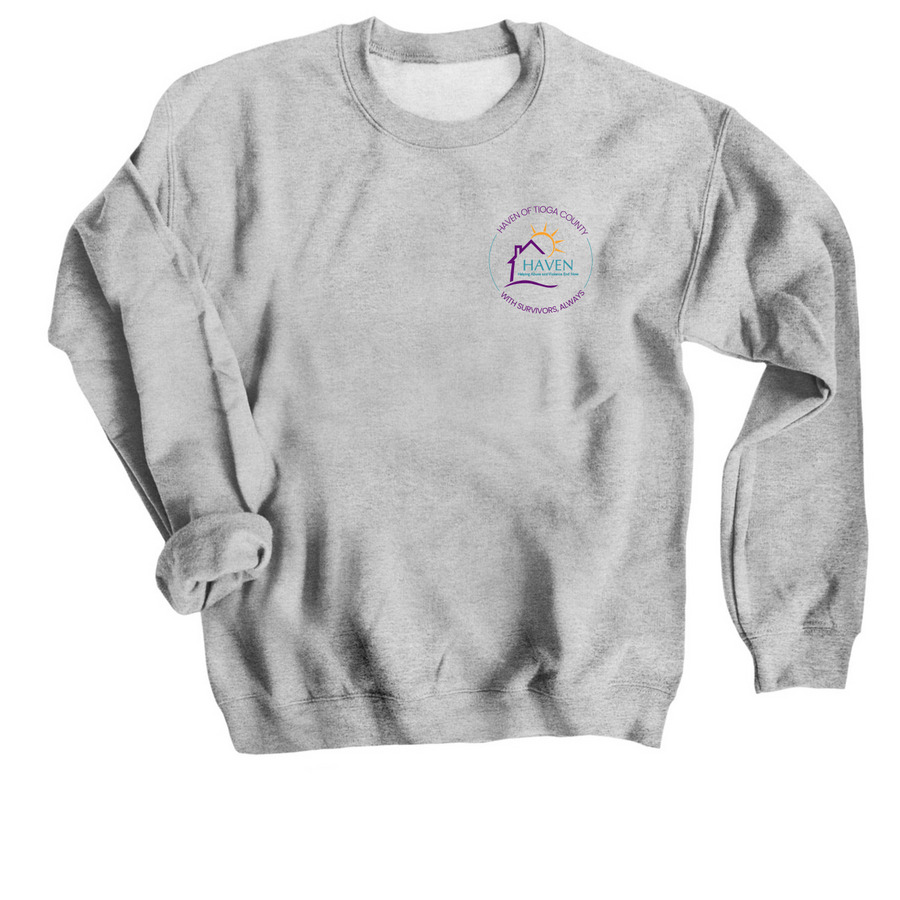 With Survivors, Always, a Sport Grey Crewneck Sweatshirt