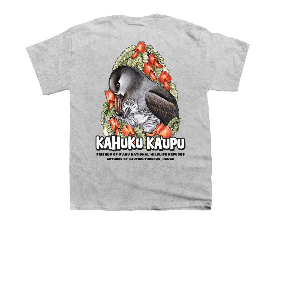 FONWR & Kahuku Ka'upu, a Sport Grey Youth Unisex Tee (back-view)