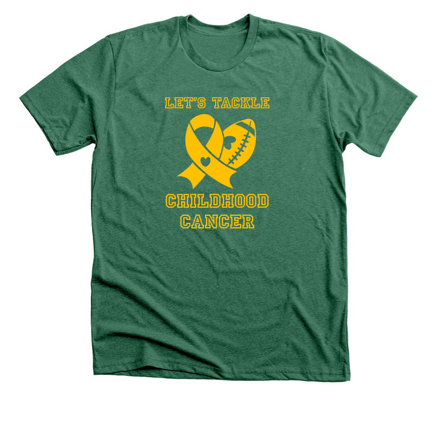 Tackle Childhood Cancer, a Heather Grass Green Premium Unisex Tee